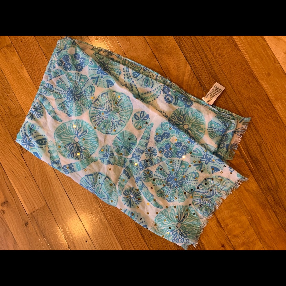 Lilly for Target scarf blue beach print